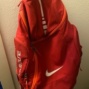 Red Nike Elite Basketball backpack